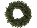 Corona Verde Con Pigne Ø120Cm Festone Addobbi Natale Decoro