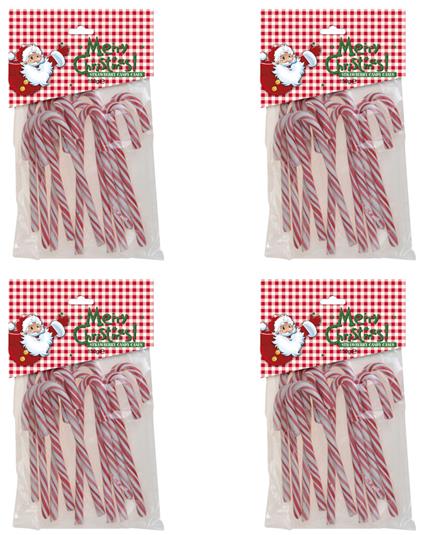 Offerta 4 Confezioni Di Bastoncini Di Zucchero 150Gr Natale Addobbi Decorazioni