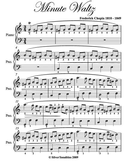 Minute Waltz Easy Piano Sheet Music - Chopin Frederick - ebook