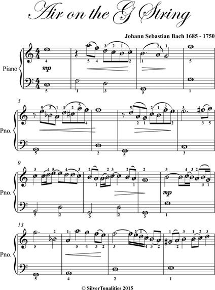 Air on the G String Easiest Piano Sheet Music - Johann Sebastian Bach - ebook