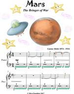 Mars the Bringer of War Easy Piano Sheet Music with Colored Notes