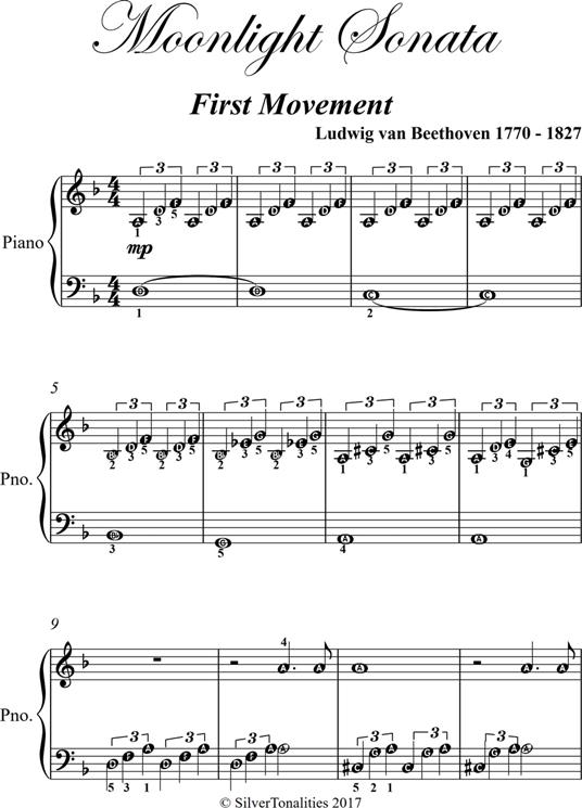 Moonlight Sonata First Movement Easiest - Ludwig Van Beethoven - ebook