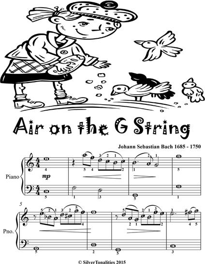 Air on the G String Easiest Piano Sheet Music Tadpole Edition - SilverTonalities - ebook