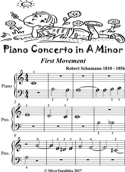 Piano Concerto In A Minor 1st Mvt Beginner Piano Sheet Music - Robert Schumann - ebook