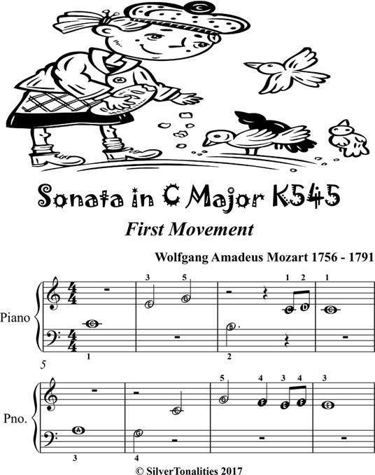 Sonata in C Major K545 First Movement Beginner Piano Sheet Music - Wolfgang Amadeus Mozart - ebook