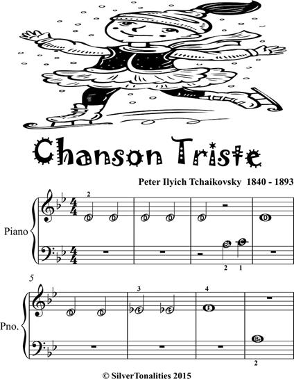 Chanson Triste Beginner Piano Sheet Music - Peter Ilyich Tchaikovsky - ebook