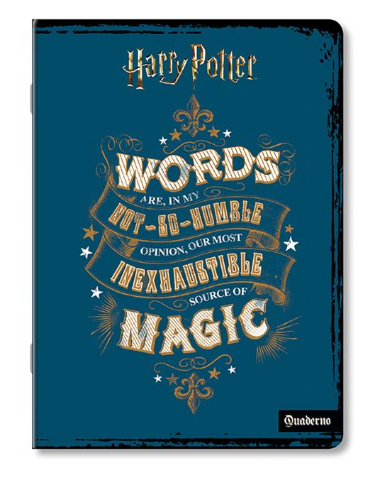 Quaderno maxi A4 Harry Potter Blu Words. Quadretti piccoli 4 mm
