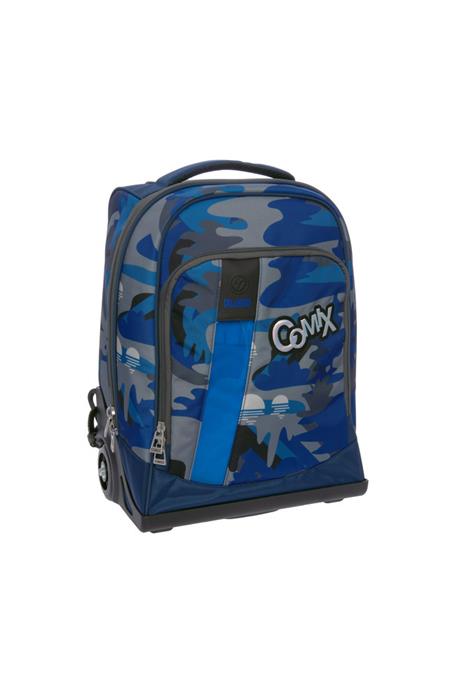 Zaino scuola trolley Comix Flash Camuland Blu 32x47x23 cm