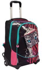 GoPop 22 Trolley 2 scomparti Rebel, nero-fucsia con Tigre bianca - 49 x 34 x 23 cm