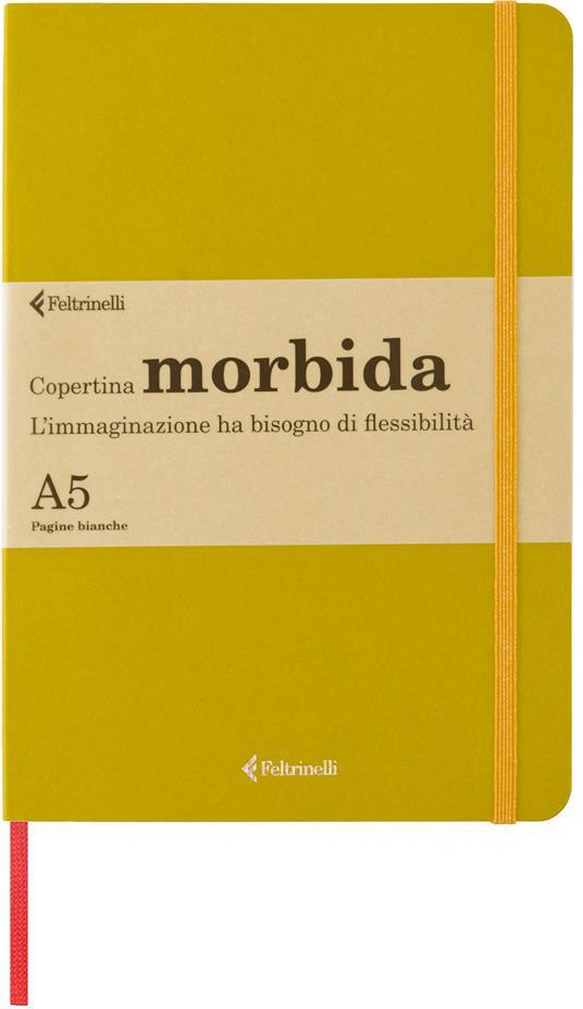 Taccuino Feltrinelli A5, a pagine bianche, copertina morbida, chartreuse,  giallo, verde - 14,8 x 21 cm - Feltrinelli - Cartoleria e scuola