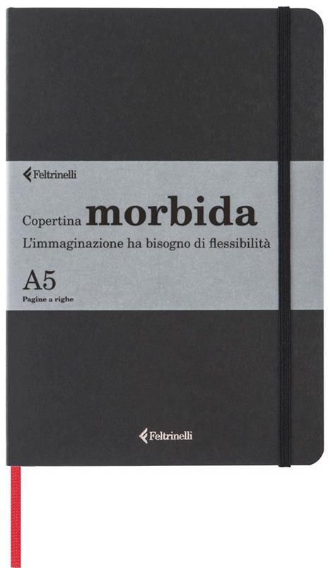 Taccuino Feltrinelli A5, a righe, copertina morbida, nero - 14,8 x 21 cm