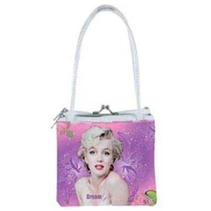 Borsa Borsetta Portamonete Soldi Marilyn Monroe Colore Lilla