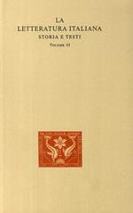 La Letteratura Italiana. Storia e Testi. Giovanni Verga. Opere