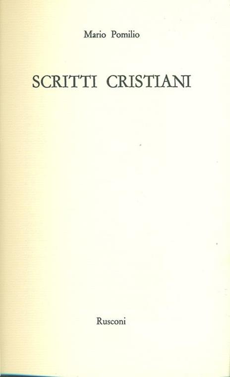 Scritti cristiani - Mario Pomilio - copertina