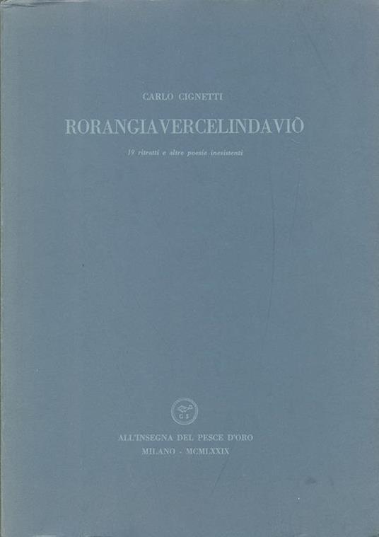 Rorangia Vercelinda Viò. 19 ritratti di poesie inesistenti - Carlo Cignetti - copertina