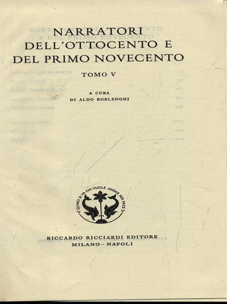 Narratori dell'Ottocento e del primo Novecento. Vol. 64. Tomo V - 3