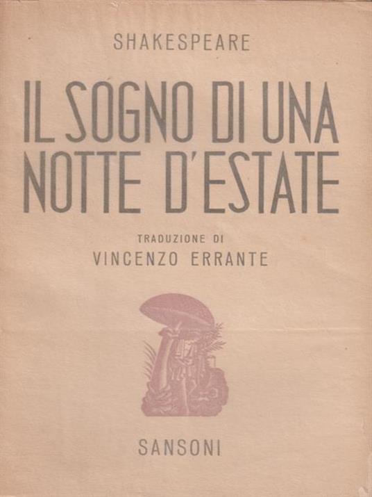 Il Sogno Di Una Notte D'Estate Di: Errante - copertina