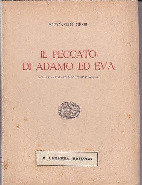 Il Peccato Di Adamo Ed Eva - Antonello Gerbi - copertina