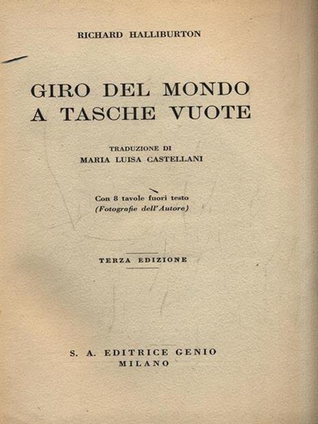 Giro del mondo a tasche vuote - Richard Halliburton - copertina