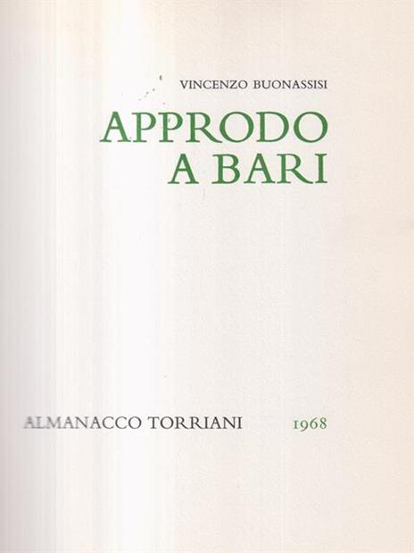 Approdo a Bari - Vincenzo Buonassisi - copertina