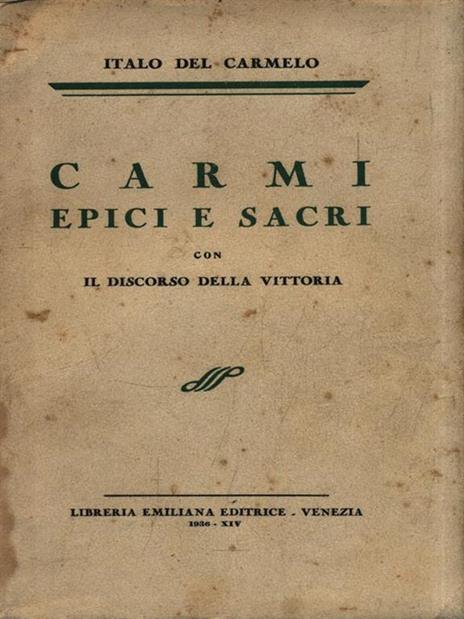 Carmi Epici E Sacri - Italo Del Carmelo - copertina