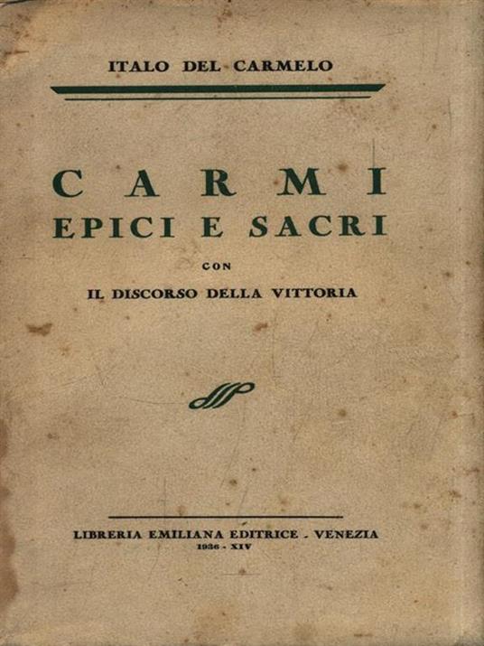 Carmi Epici E Sacri - Italo Del Carmelo - copertina