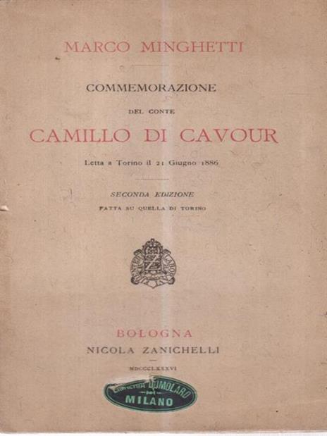 Commemorazione del conte Camillo di Cavour - Marco Minghetti - copertina