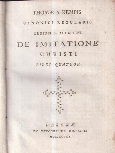 De Imitatione Christi Libri Quatuor - Tommaso da Kempis - copertina