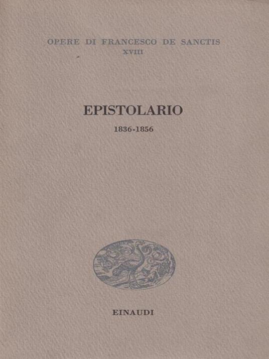 Epistolario (1836-1856) - Francesco De Sanctis - copertina
