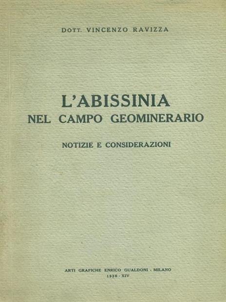 L' Abissinia nel campo geominerario - Vincenzo Ravizza - copertina