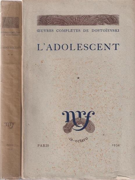 L' adolescent 2 tomes - Fëdor Dostoevskij - copertina