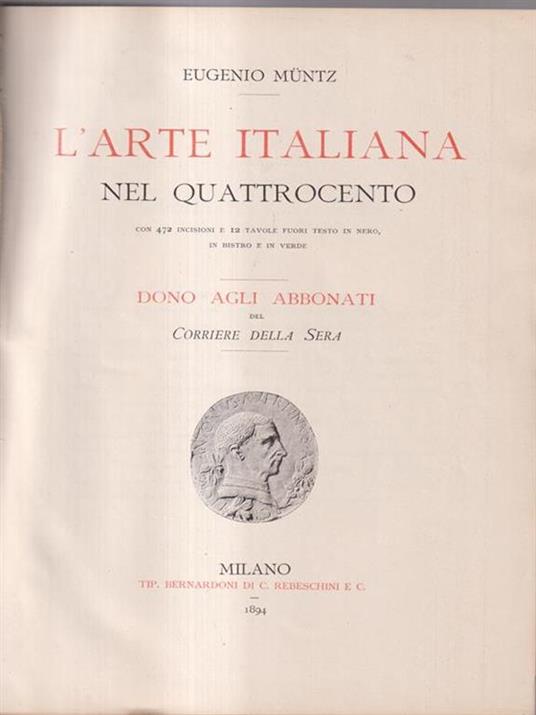 L' arte italiana nel Quattrocento - Eugène Müntz - copertina