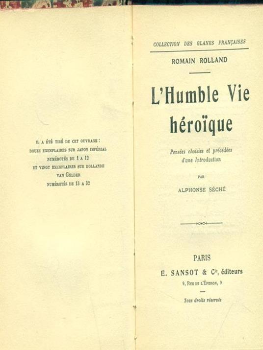 L' Humble Vie Heroique - Romain Rolland - 4