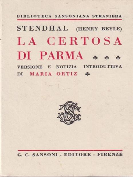 La Certosa di Parma - Stendhal - copertina