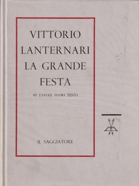 La grande festa - Vittorio Lanternari - copertina