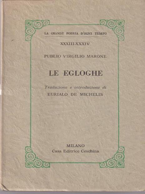 Le egloghe - Publio Virgilio Marone - copertina