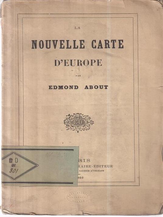 Le Nouvelle Carte D'europe - Edmond About - copertina