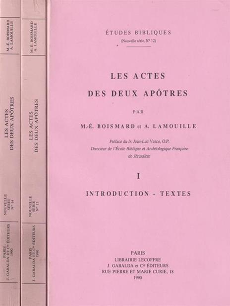 Les actes des deux apotres 3 tomes - Boismard - 3