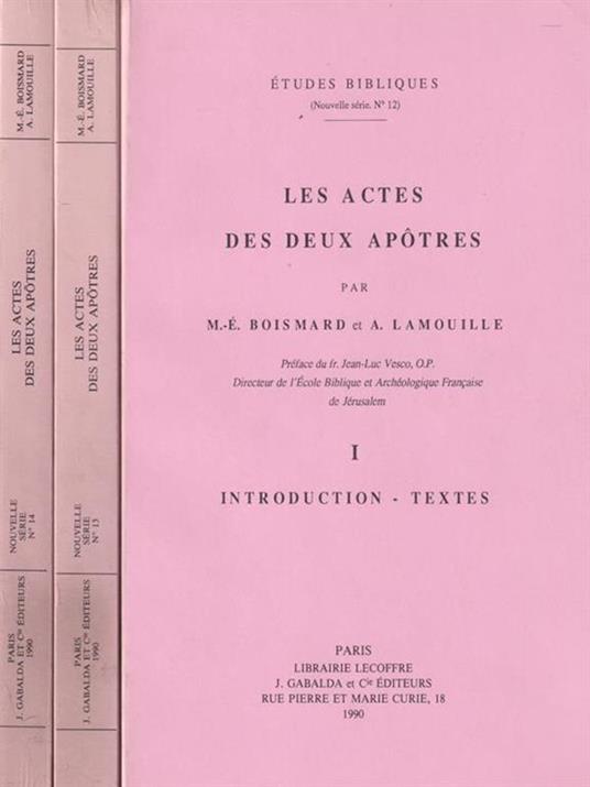 Les actes des deux apotres 3 tomes - Boismard - copertina