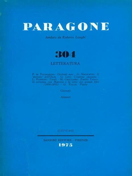 Paragone 304 anno XXVI. Letteratura - Roberto Longhi - copertina