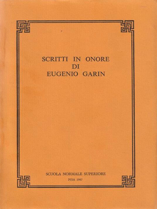 Scritti in onore di Eugenio Garin - copertina