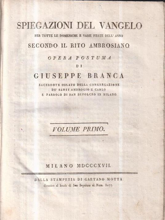 Spiegazioni Del Vangelo - Giuseppe Branca - 3