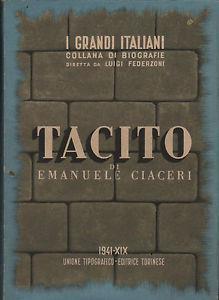 Tacito - Emanuele Ciaceri - copertina