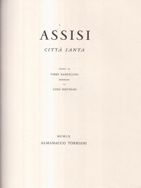 Assisi città santa - Piero Bargellini - copertina