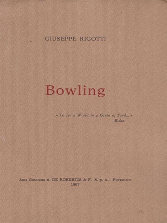 Bowling - Giuseppe Rigotti - copertina