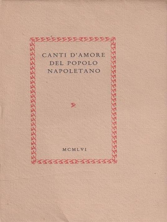 Canti d'amore del popolo napoletano - copertina