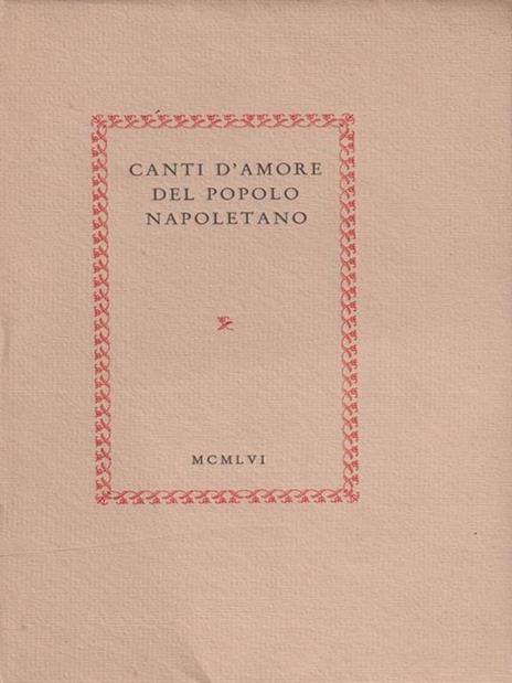 Canti d'amore del popolo napoletano - copertina