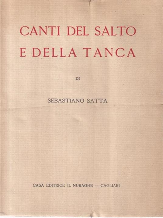 Canti del salto e della tanca - Sebastiano Satta - copertina