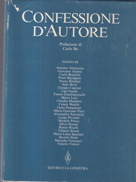 Confessione D'Autore - copertina