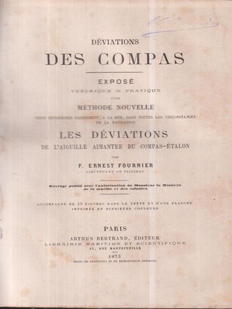 Deviations des compas - Ernest F. Fournier - copertina